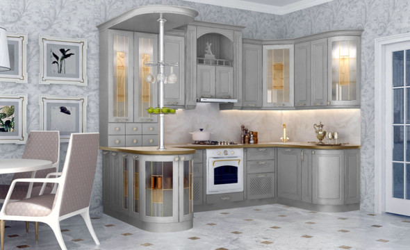  Светло серая кухня Парма 2 