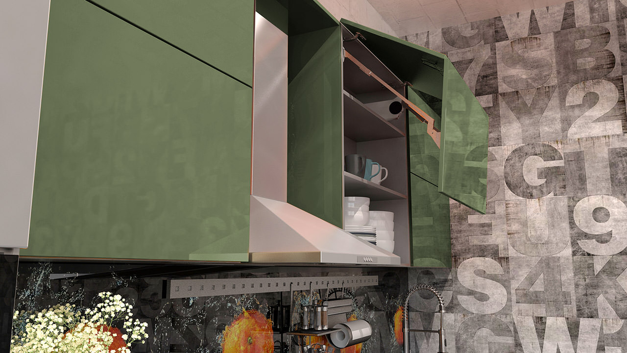 Кухонный гарнитур болотного цвета Олимпия 34 