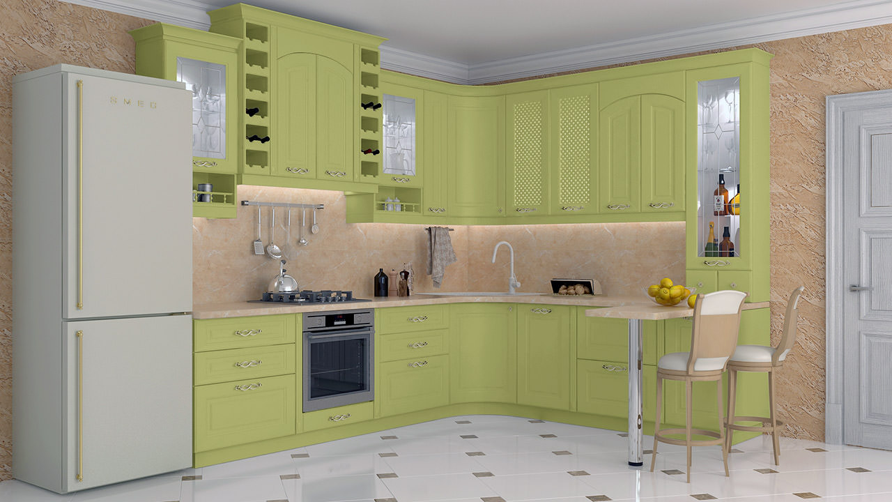 Зеленая кухня: дизайн интерьера + фото | Мебельная фабрика БОБР | Дзен