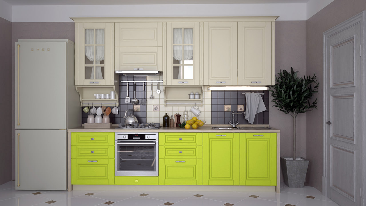 Мебель на кухне цвета лайм (Большое количество фото) - баштрен.рф
