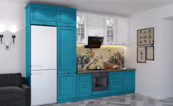  Кухня бирюзового цвета Сканди 152 