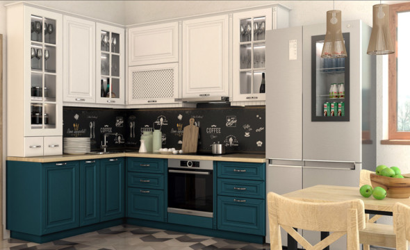  Темно бирюзовая кухня Сканди 160 