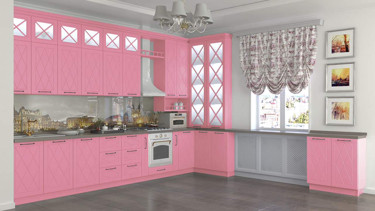  Розовая кухня Эдельвейс 5 