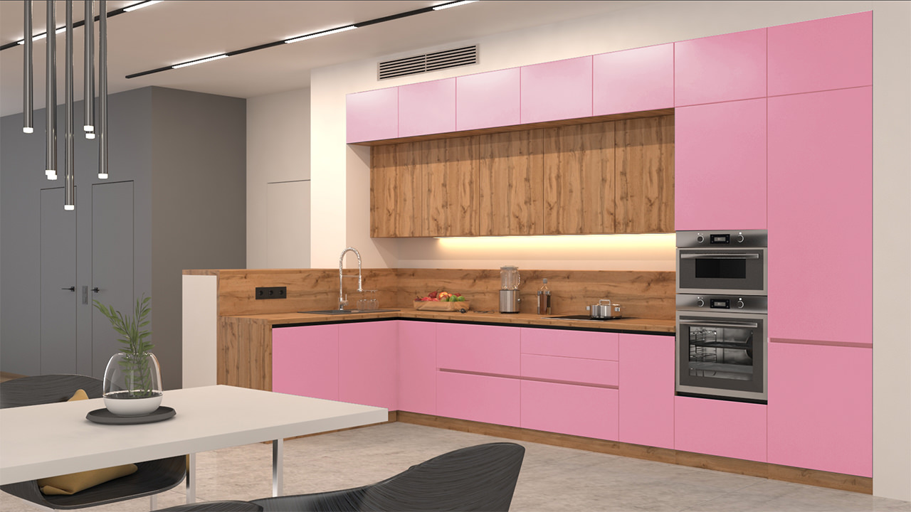  Розовая кухня Олимпия 16 