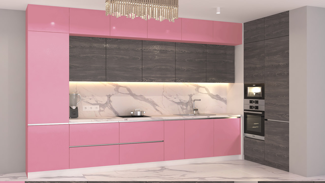  Розовая кухня Олимпия 30 