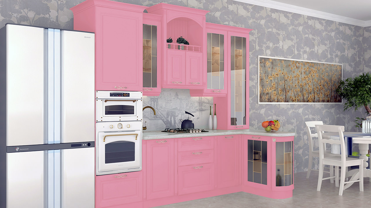  Розовая кухня Парма 3 