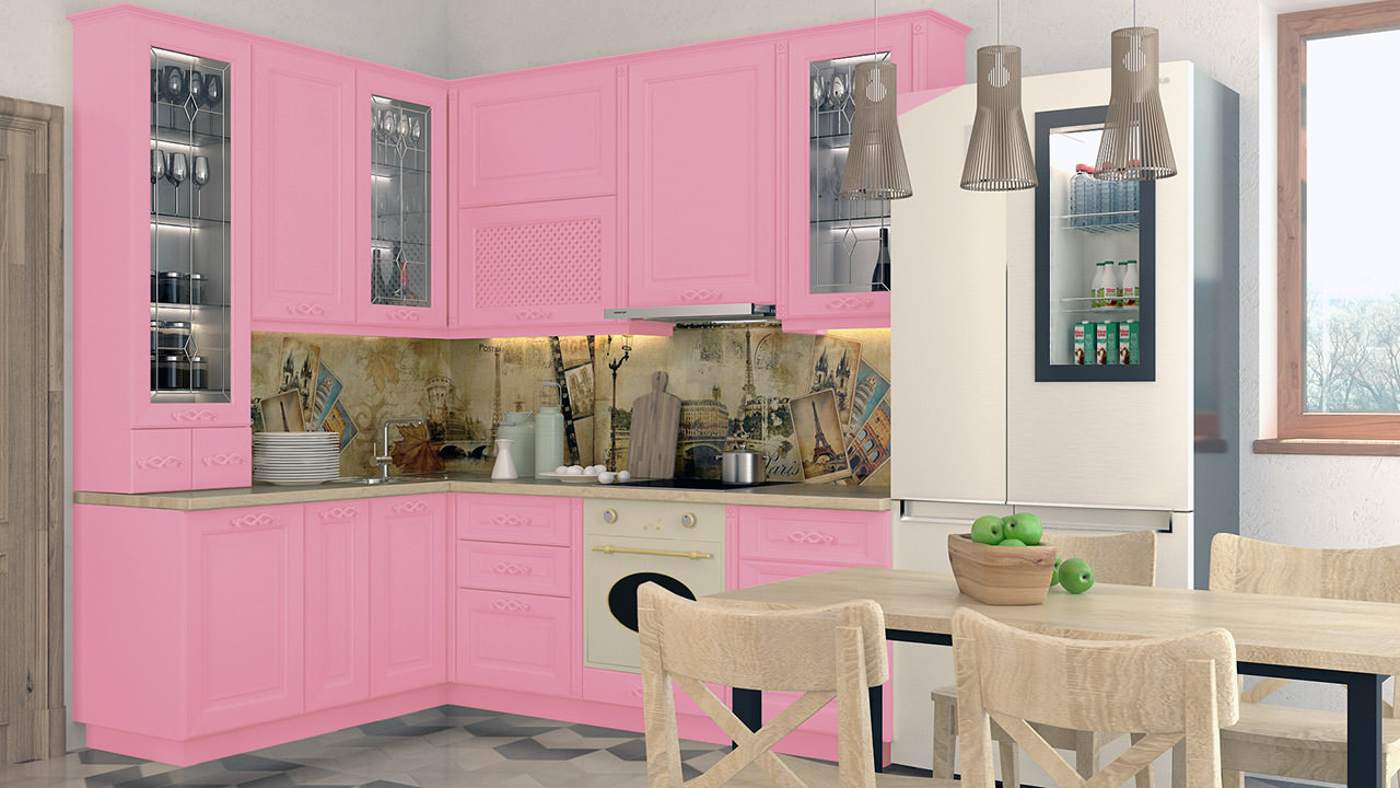  Розовая кухня Парма 6 