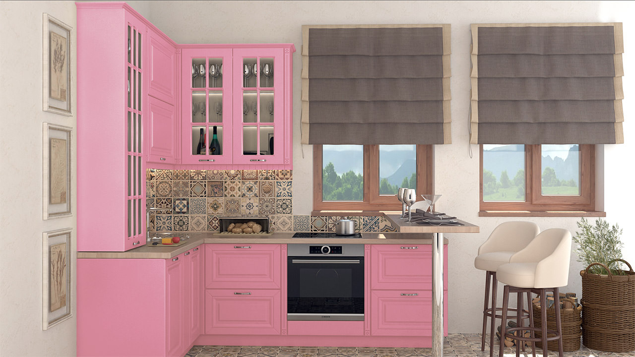  Розовая кухня Сканди 16 