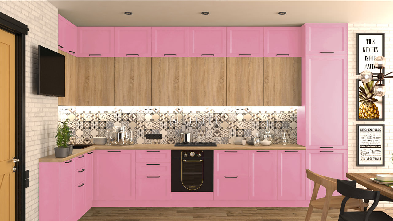  Розовая кухня Сканди 27 