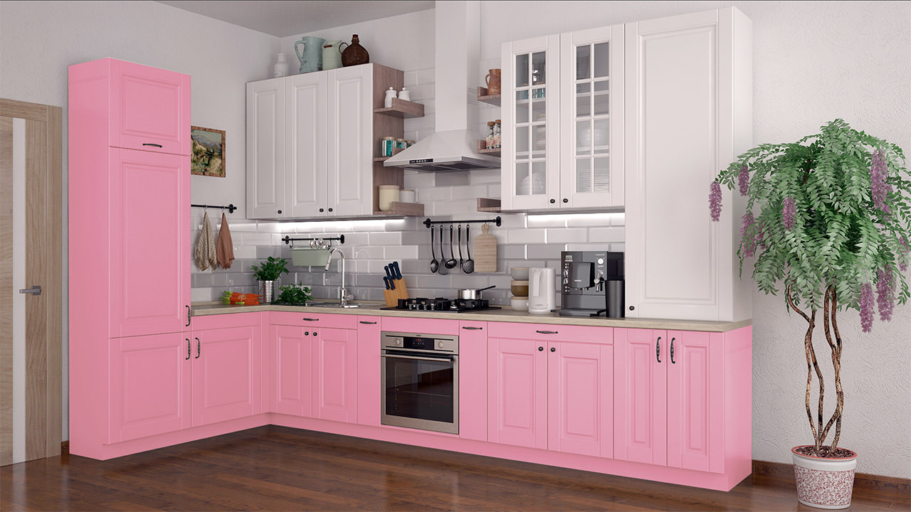  Розовая кухня Сканди 32 