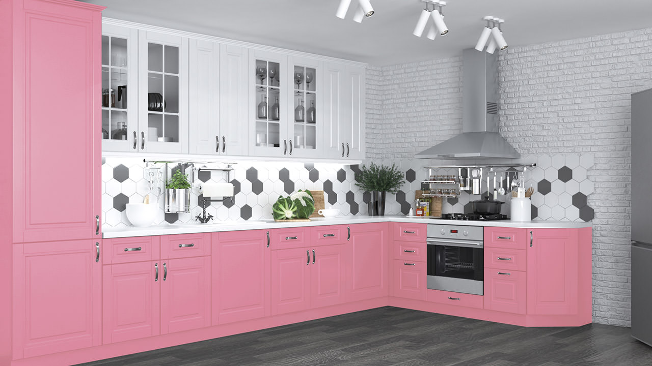  Розовая кухня Сканди 48 