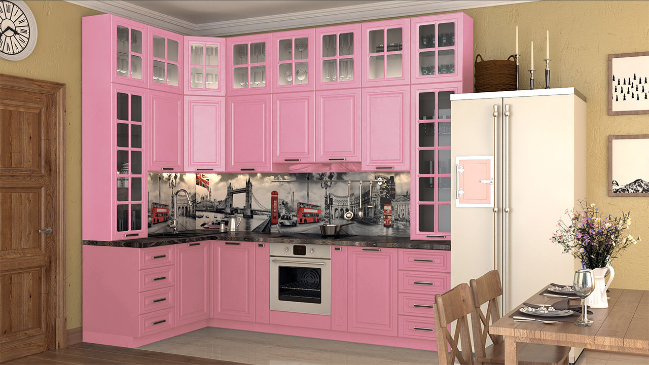  Розовая кухня Сканди 64 