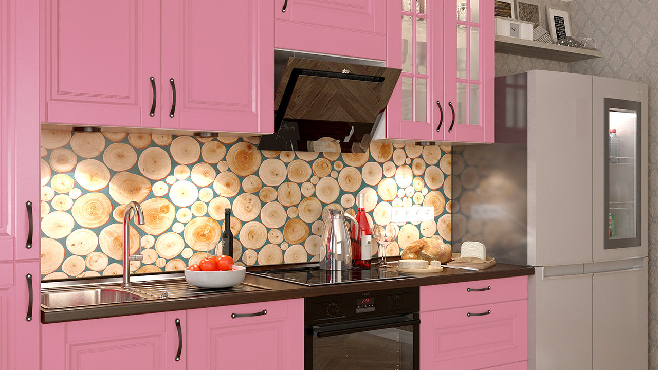  Розовый кухонный гарнитур Сканди 104 