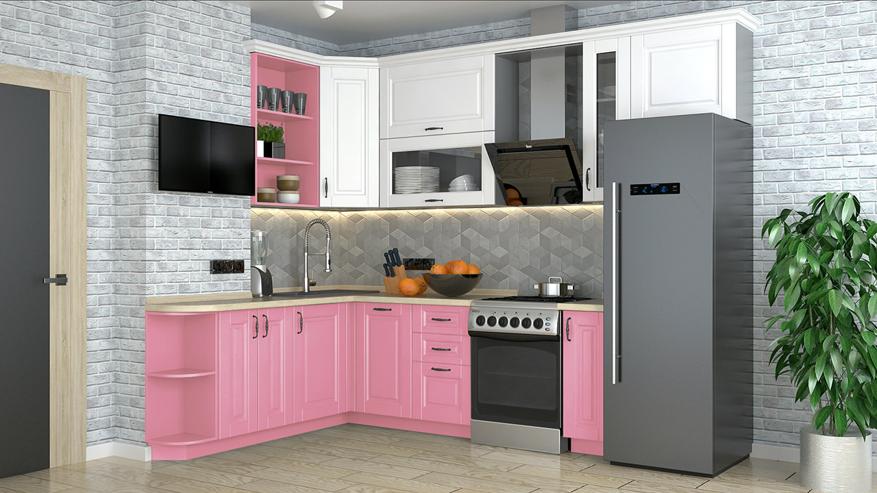  Розовая кухня Сканди 128 