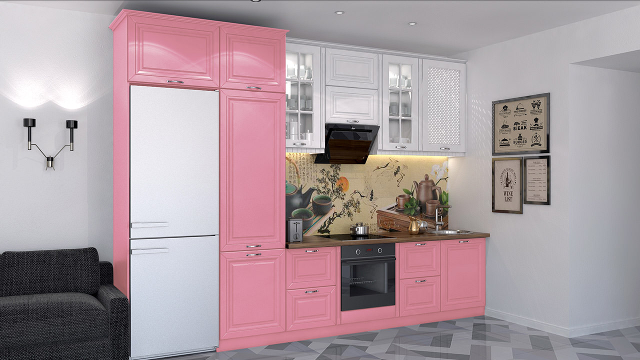  Розовая кухня Сканди 152 