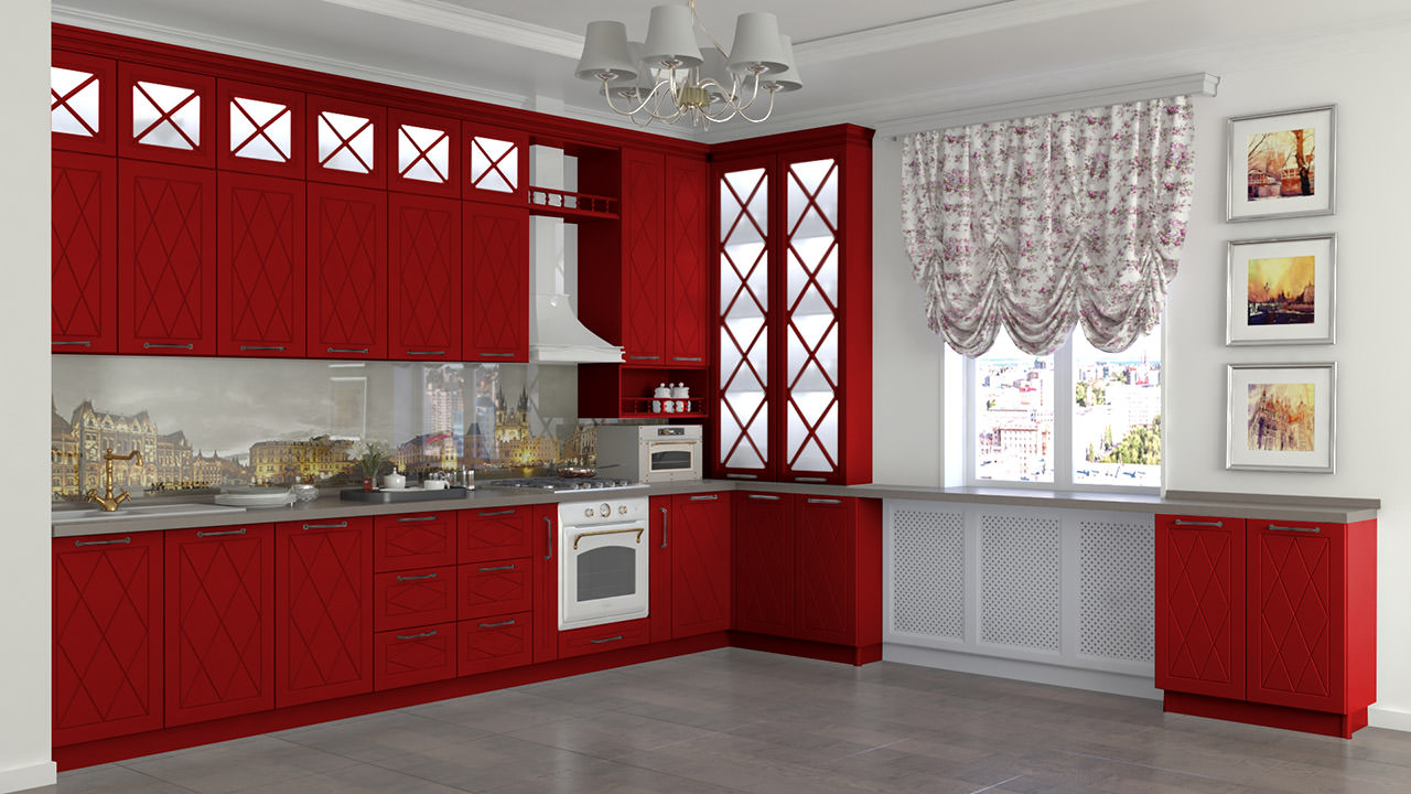  Кухня красного цвета Эдельвейс 5 