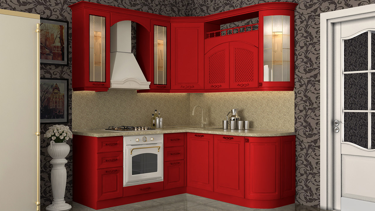  Кухня красного цвета Парма 4 