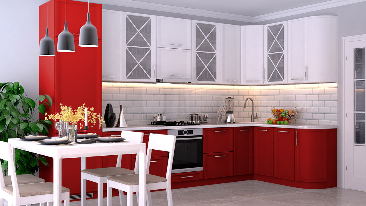  Кухня красного цвета Портофино 18 