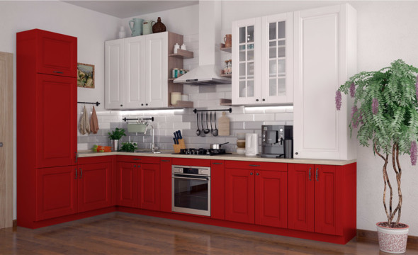  Кухня красного цвета Сканди 32 