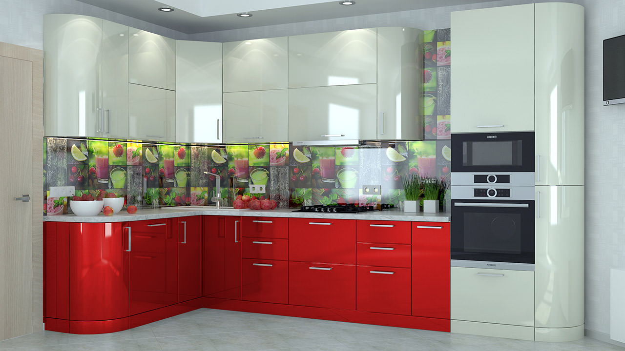  Кухня красного цвета Турин 44 