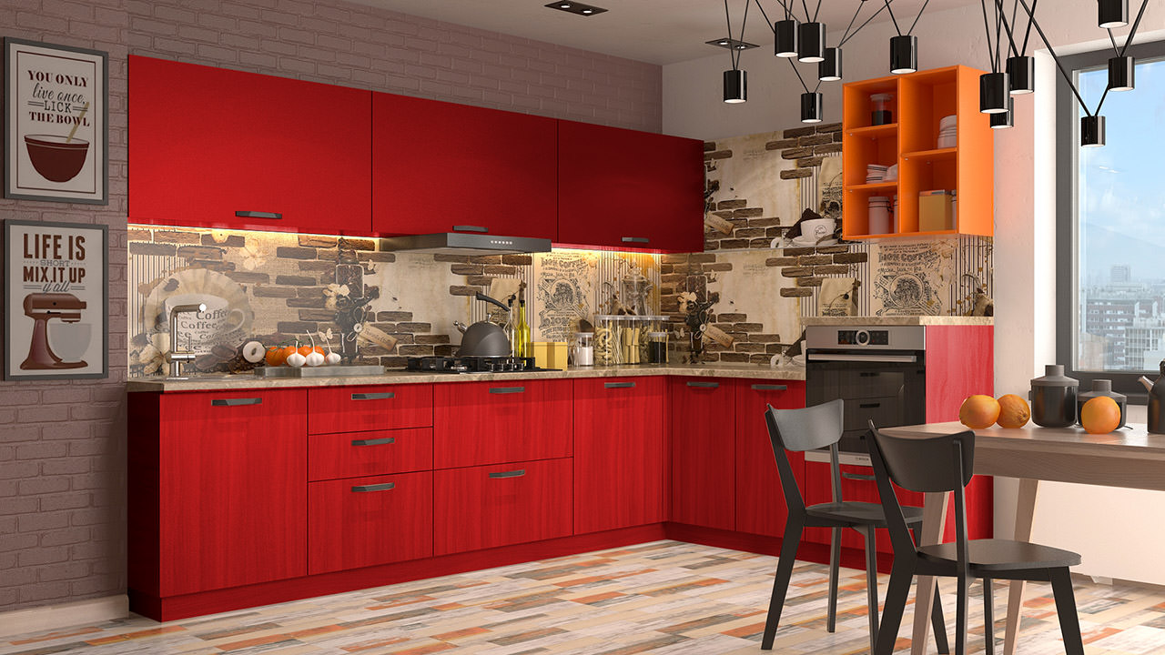  Кухня красного цвета Хельга 10 