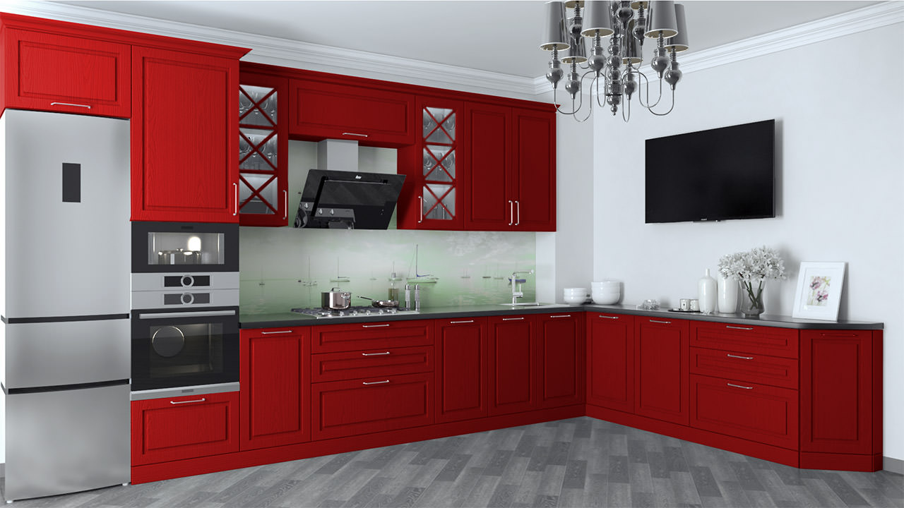  Кухня красного цвета Хельга 45 