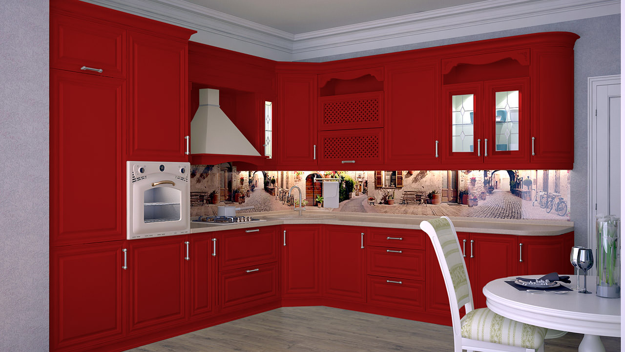  Кухня красного цвета Ника 4 
