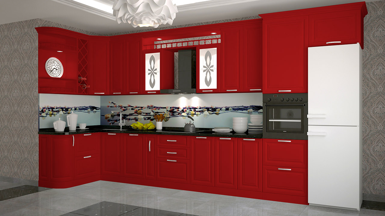  Кухня красного цвета Ника 6 