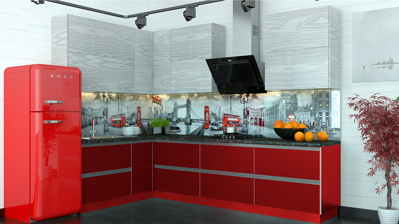  Кухня красного цвета Олимпия 1 