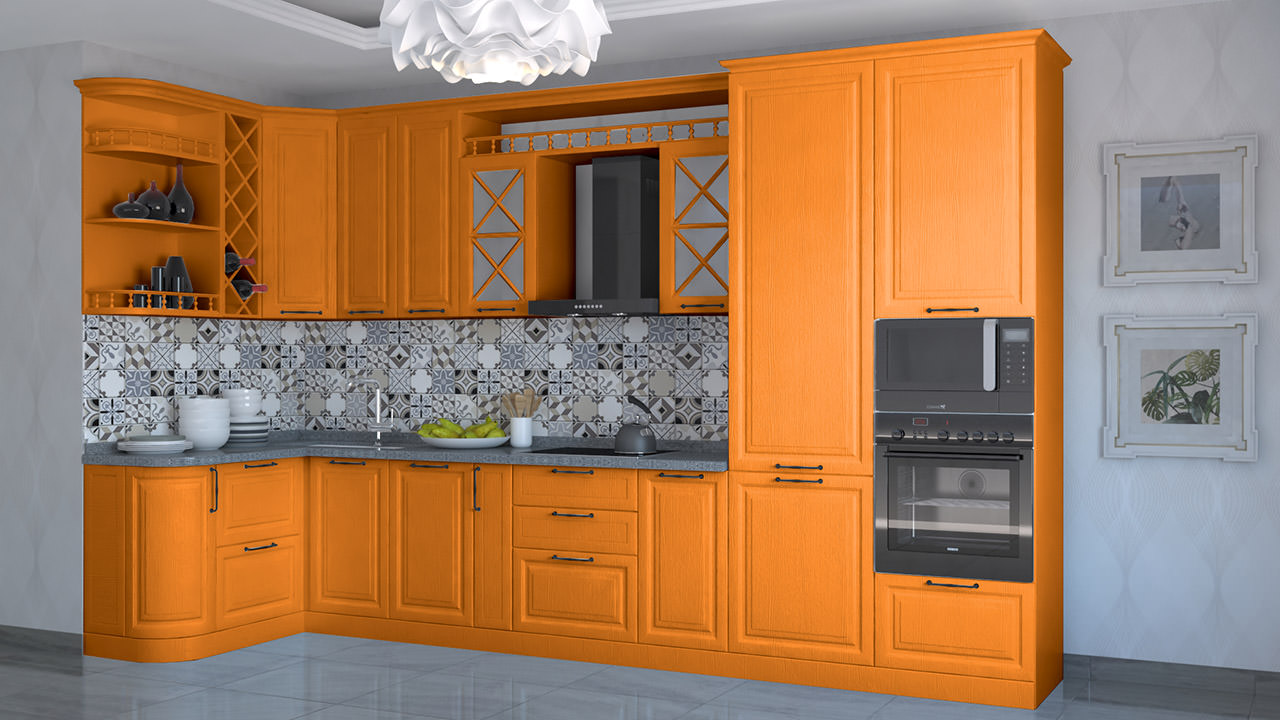  Кухня оранжевого цвета Эдельвейс 7 