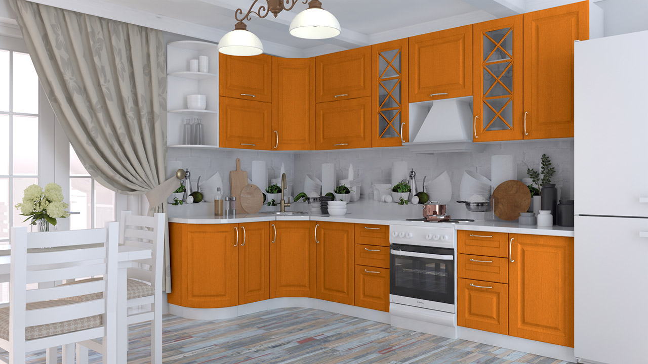  Кухня оранжевого цвета Эдельвейс 26 