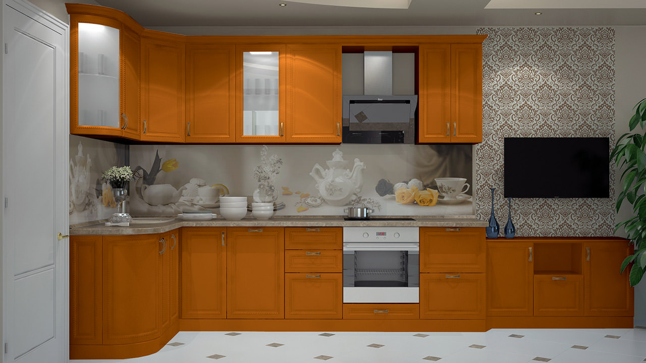  Кухня оранжевого цвета Кремона 7 