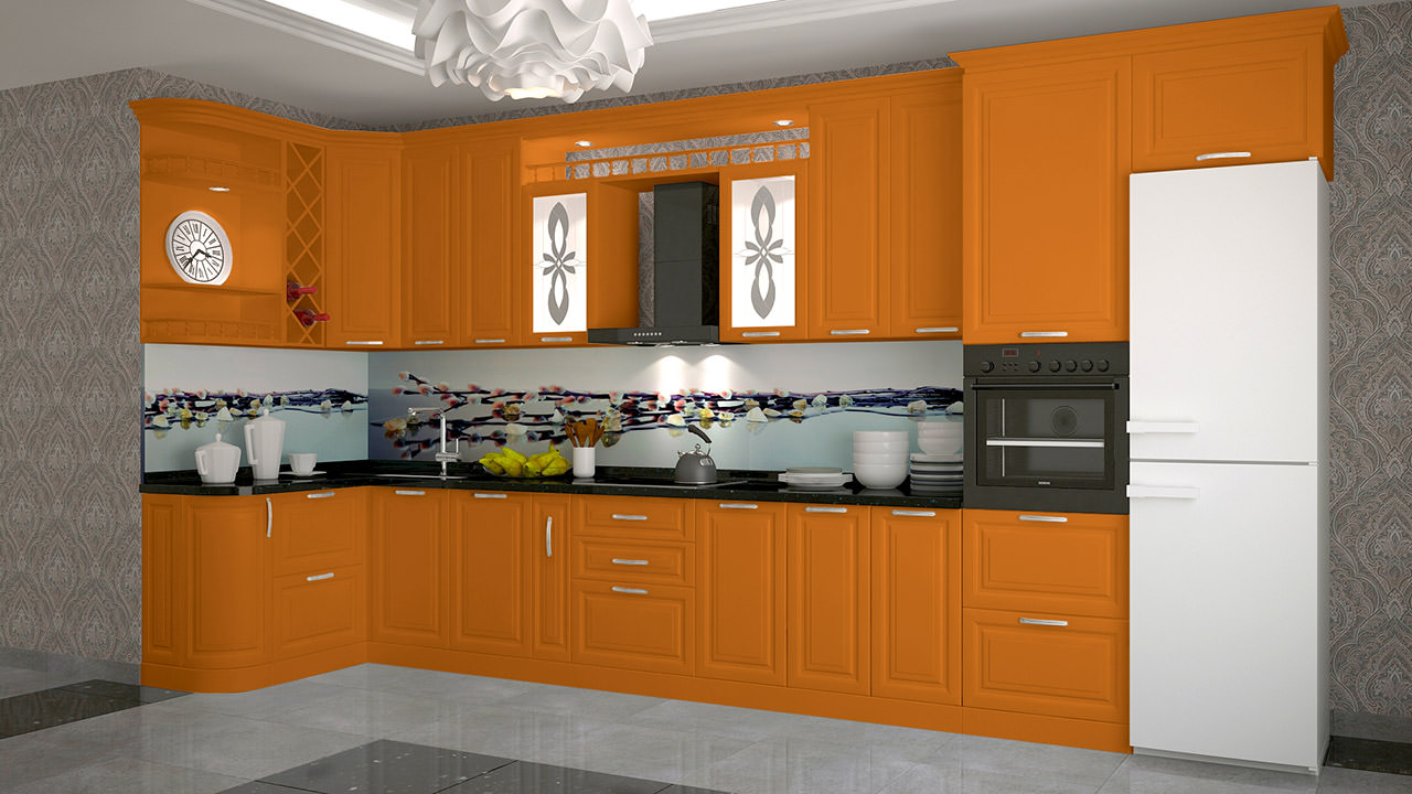  Кухня оранжевого цвета Ника 6 