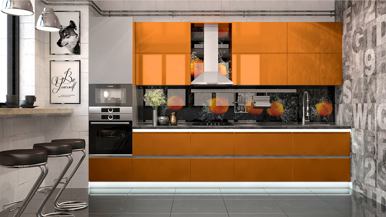  Кухня оранжевого цвета Олимпия 34 