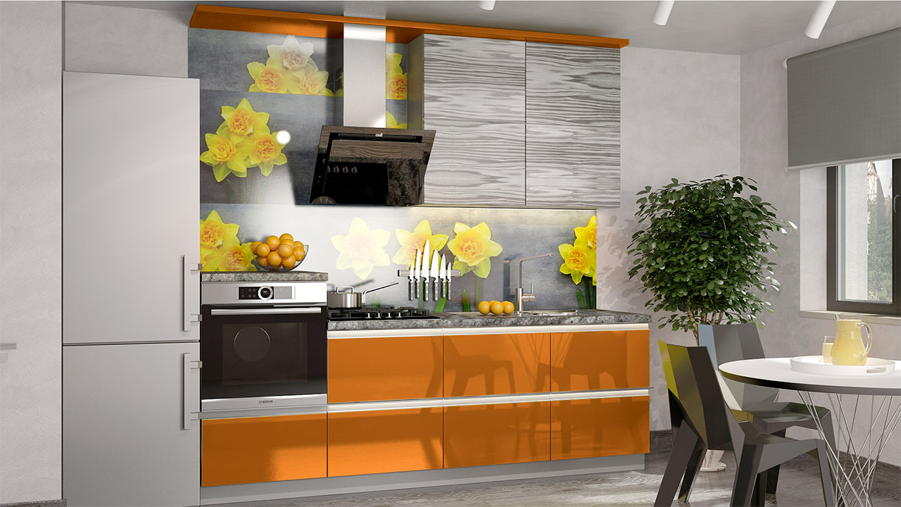  Кухня оранжевого цвета Олимпия 50 