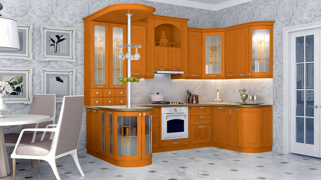  Кухня оранжевого цвета Парма 2 