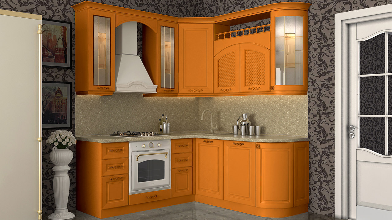  Кухня оранжевого цвета Парма 4 