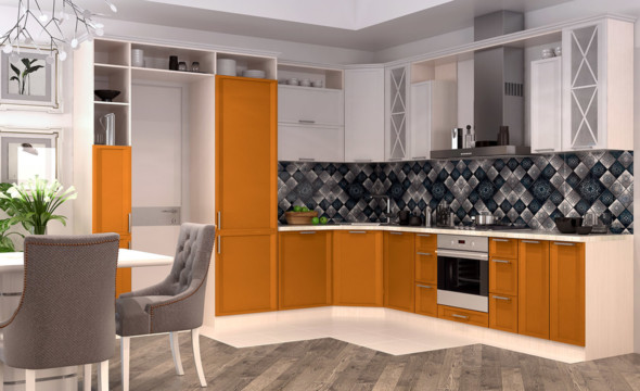  Кухня оранжевого цвета Портофино 4 