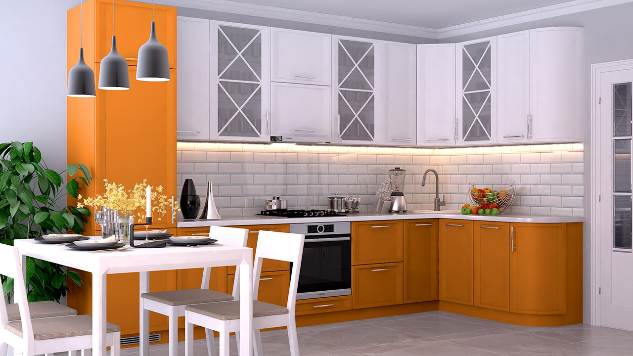  Кухня оранжевого цвета Портофино 18 