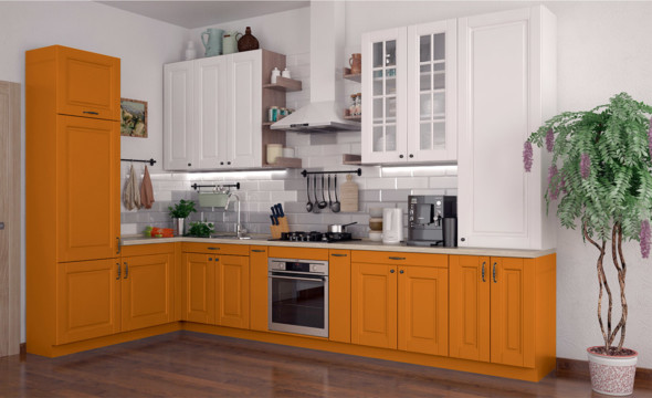  Кухня оранжевого цвета Сканди 32 