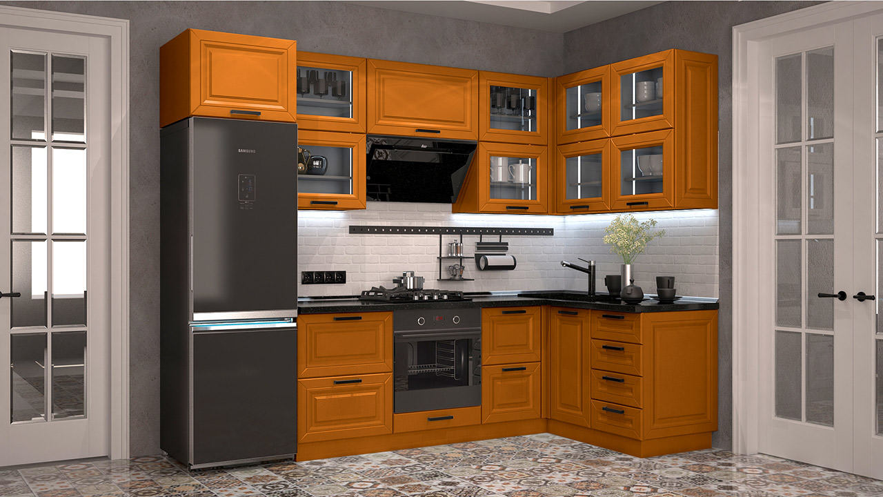  Кухня оранжевого цвета Сканди 56 