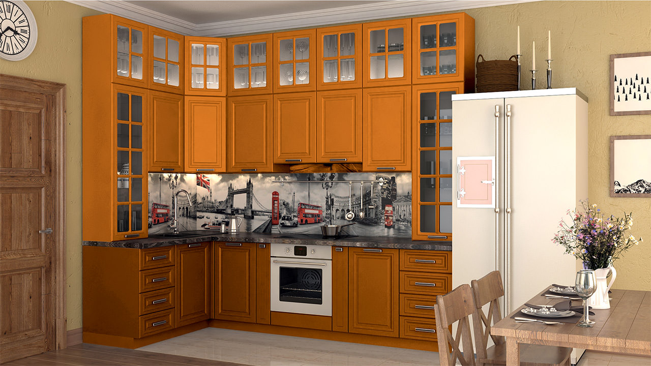  Кухня оранжевого цвета Сканди 64 