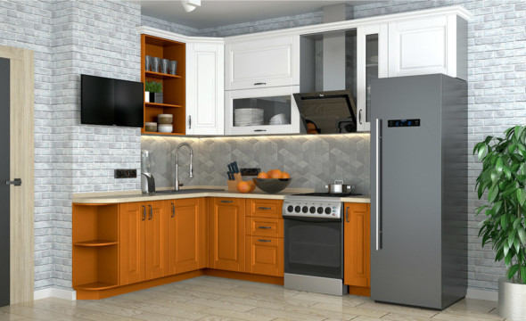  Кухня оранжевого цвета Сканди 128 