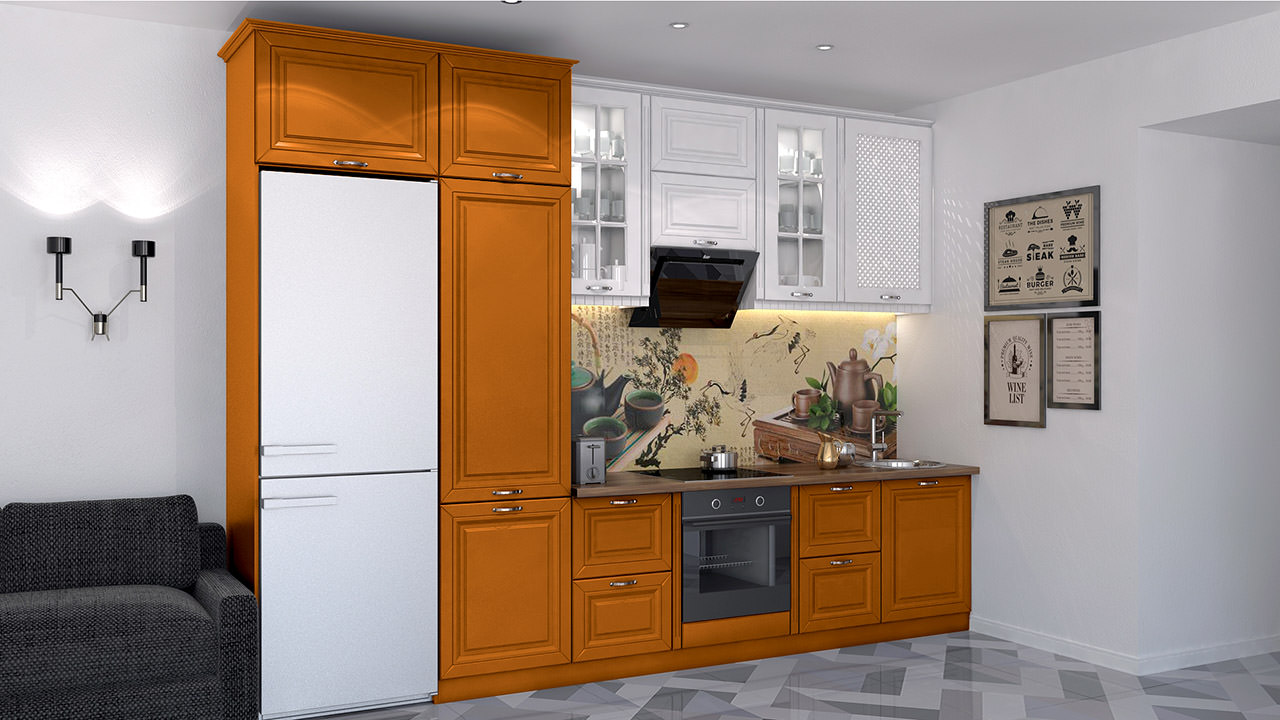  Кухня оранжевого цвета Сканди 152 