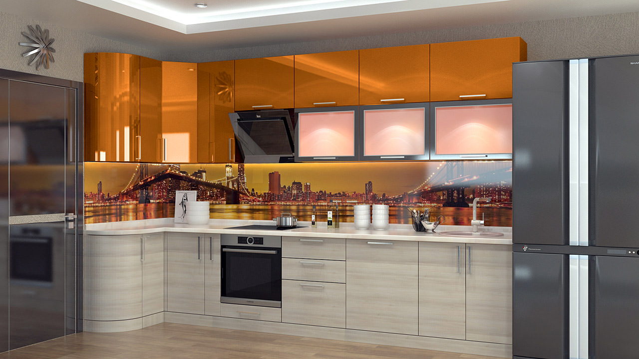  Кухня оранжевого цвета Турин 4 