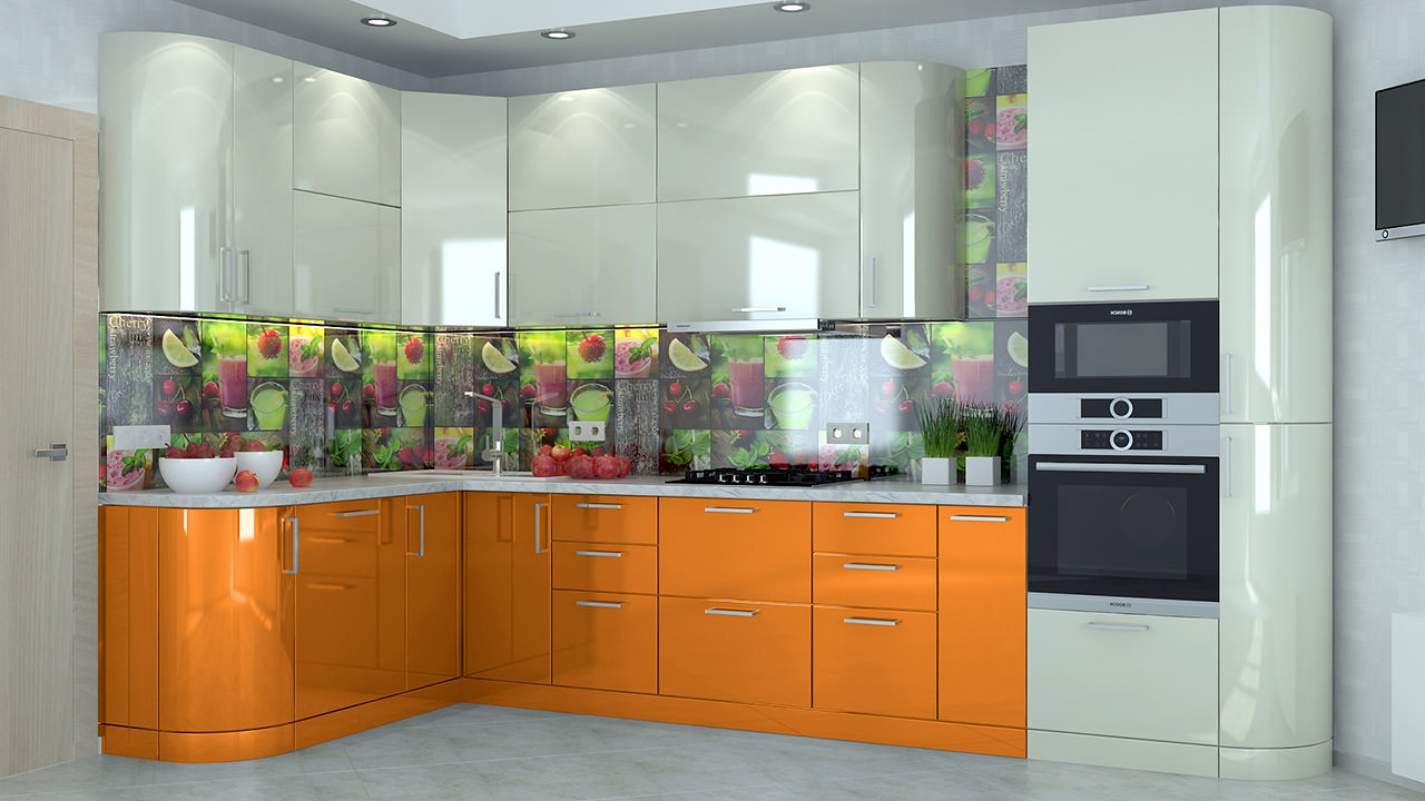 Кухня оранжевого цвета Турин 44 
