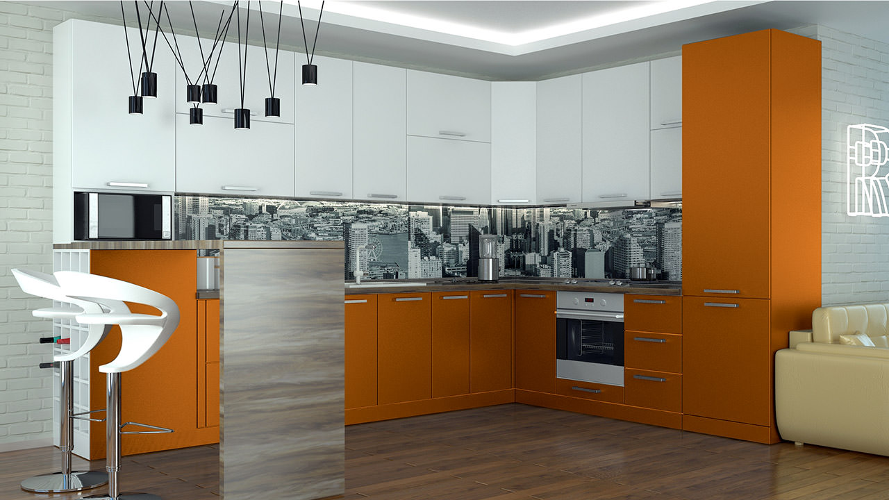  Кухня оранжевого цвета Турин 53 