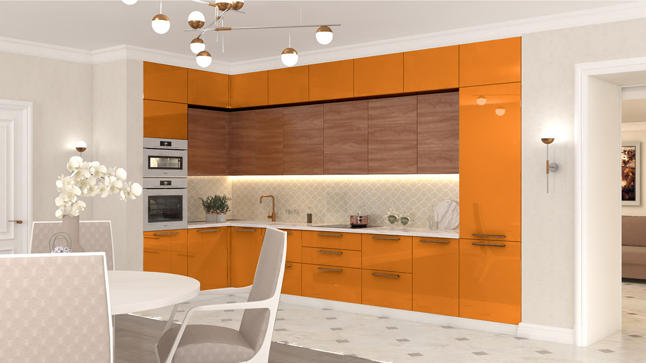  Кухня оранжевого цвета Турин 78 