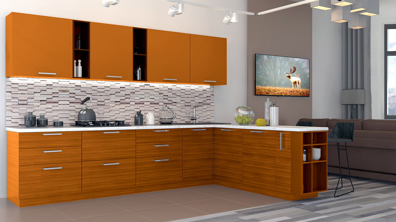  Кухня оранжевого цвета Хельга 26 