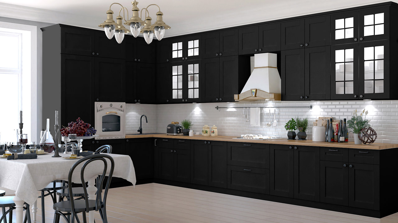  Кухня черного цвета Сканди 15 
